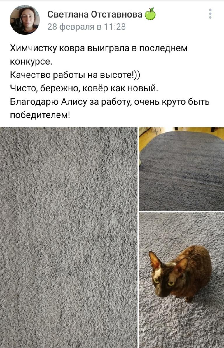 чистка ковров алиса отзывы